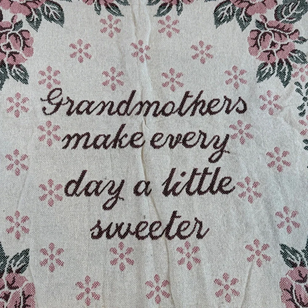 Vintage‎ Woven Cotton Grandmother Floral Rose Tapestry Throw Blanket 50x60 Spain